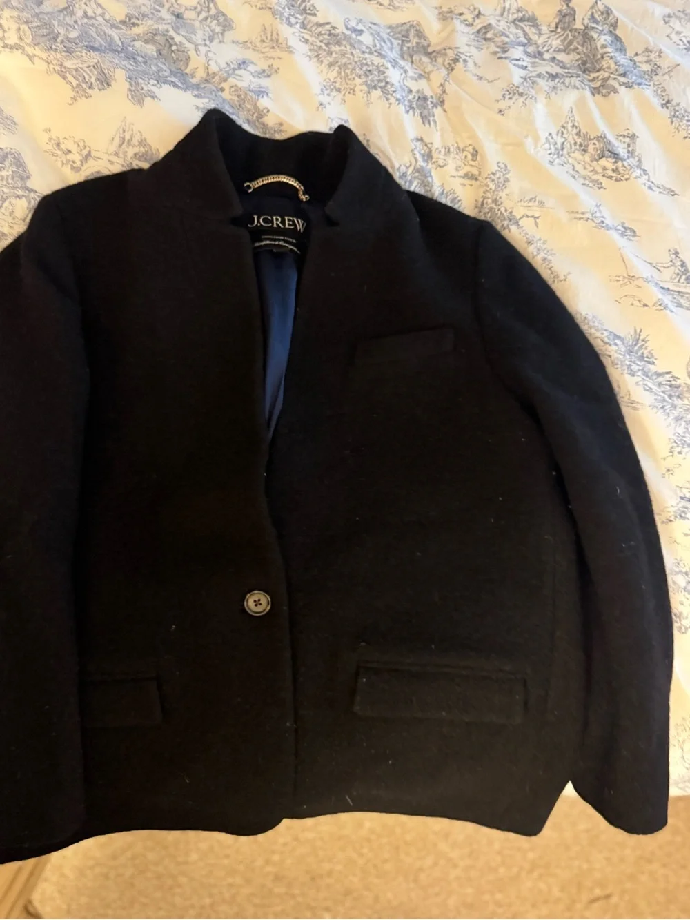 J. Crew Italian Boiled Wool Blazer Jacket- Single Button